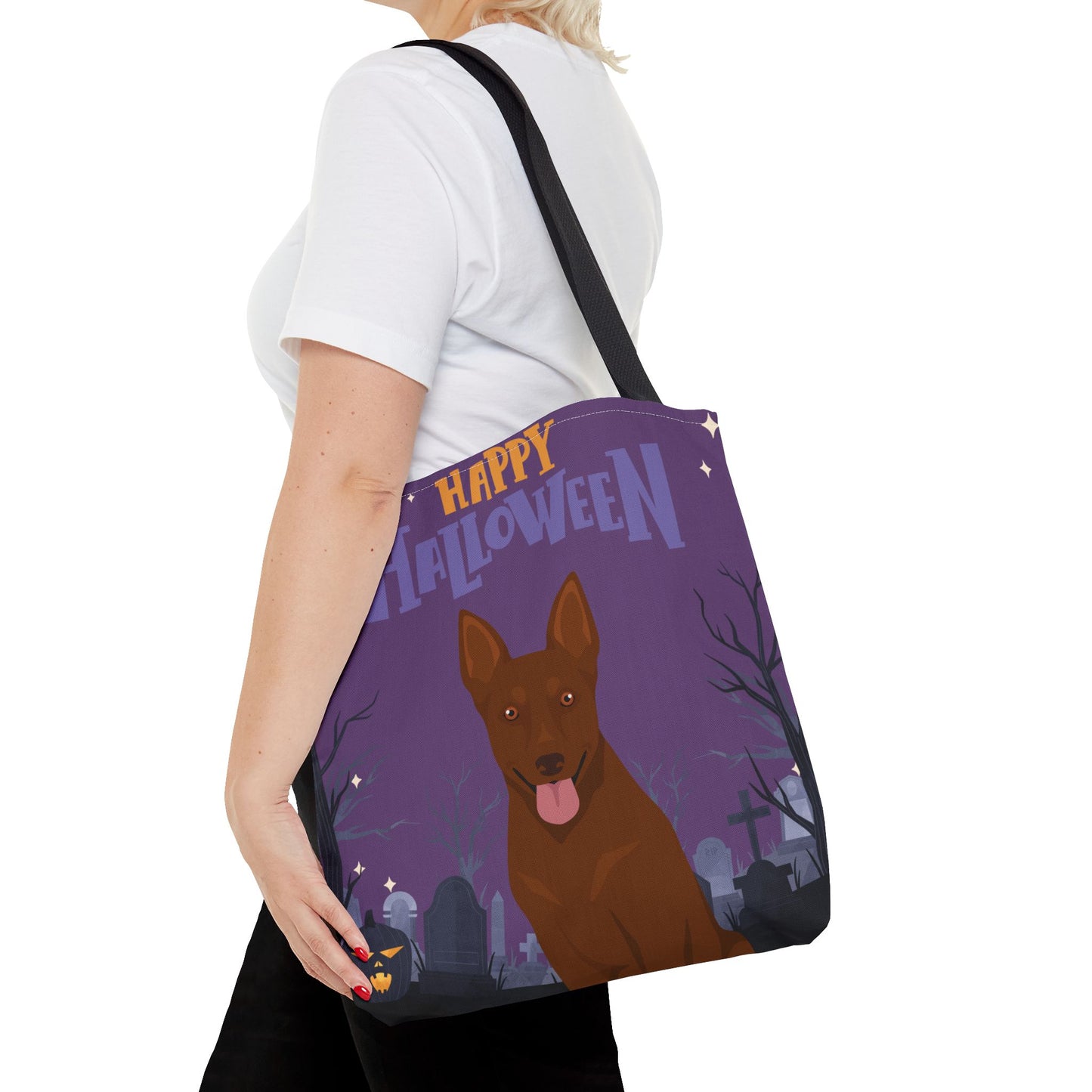 Australian Kelpie Dog Happy Halloween Tote Bag 16x16