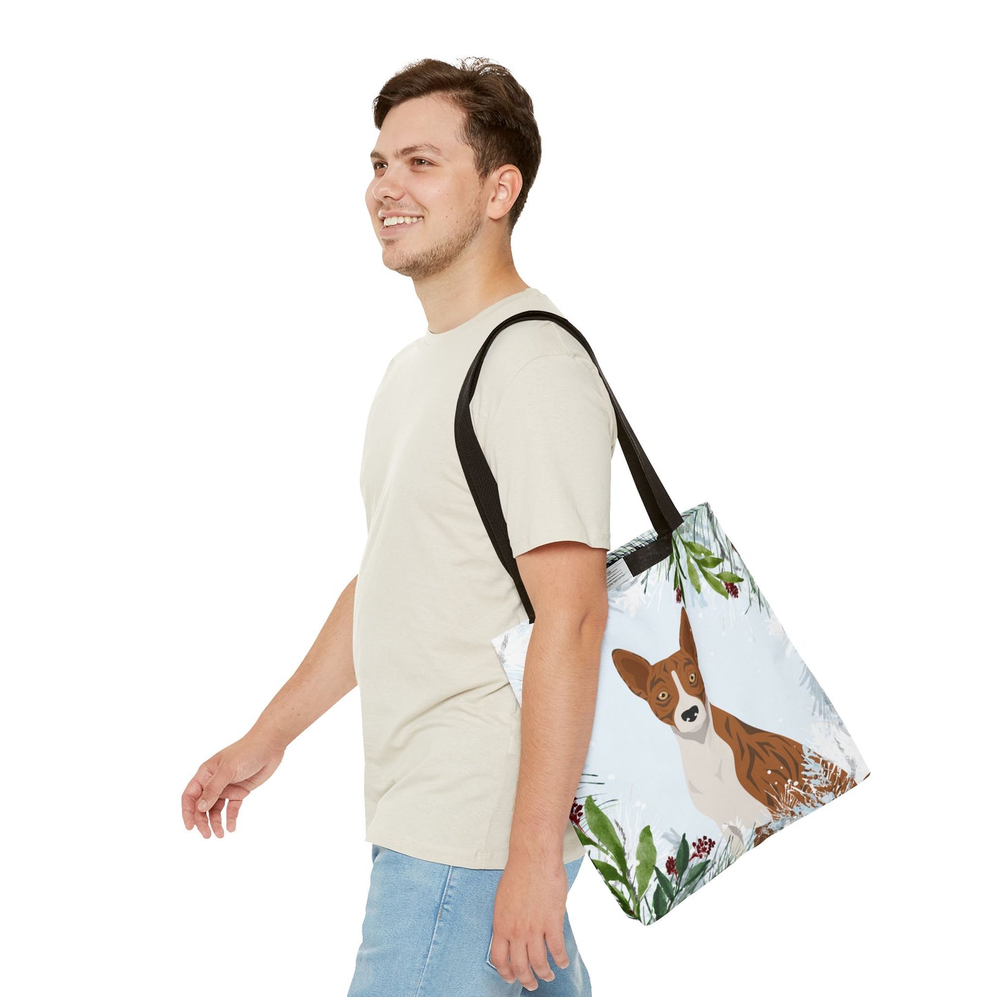 Basenji Dog Christmas Holiday Tote Bag 16x16