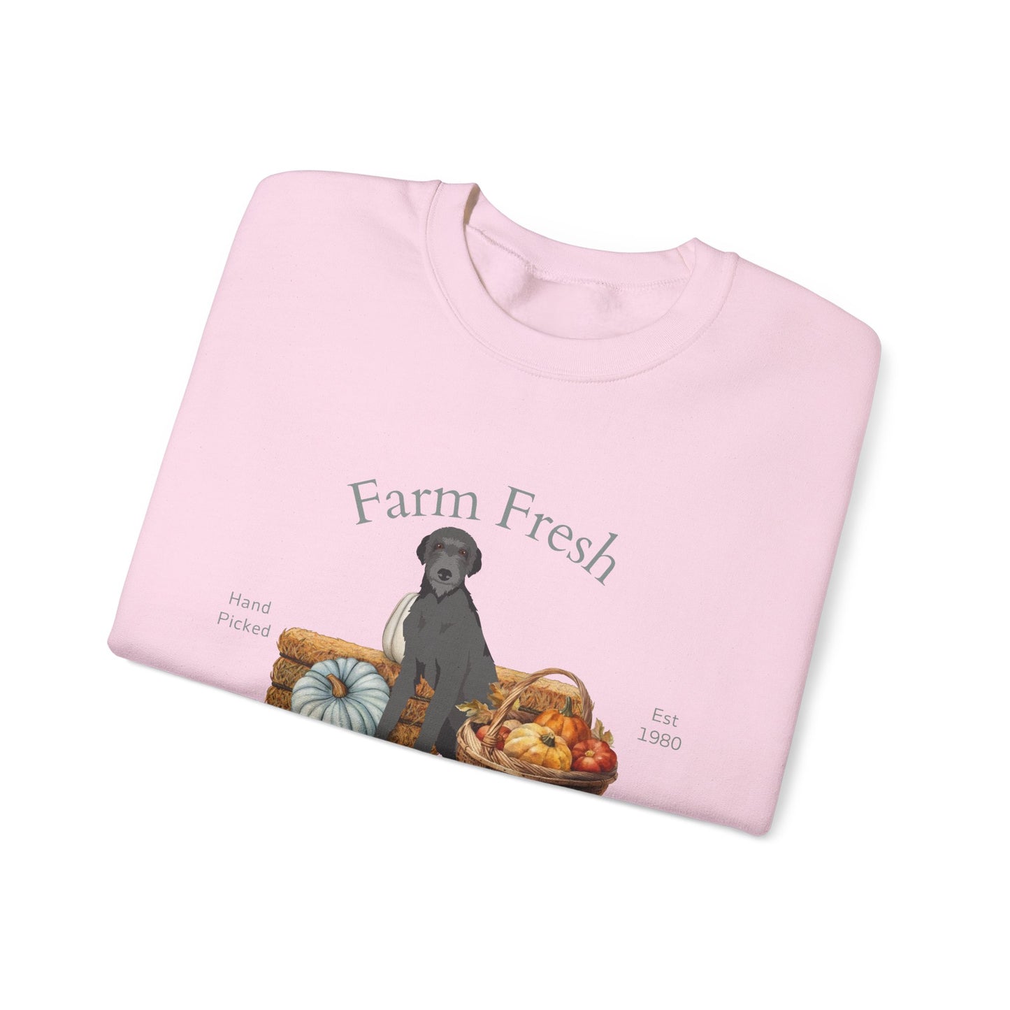 Scottish Deerhound Dog Fall Farm Fresh Unisex Heavy Blend Crewneck Sweatshirt
