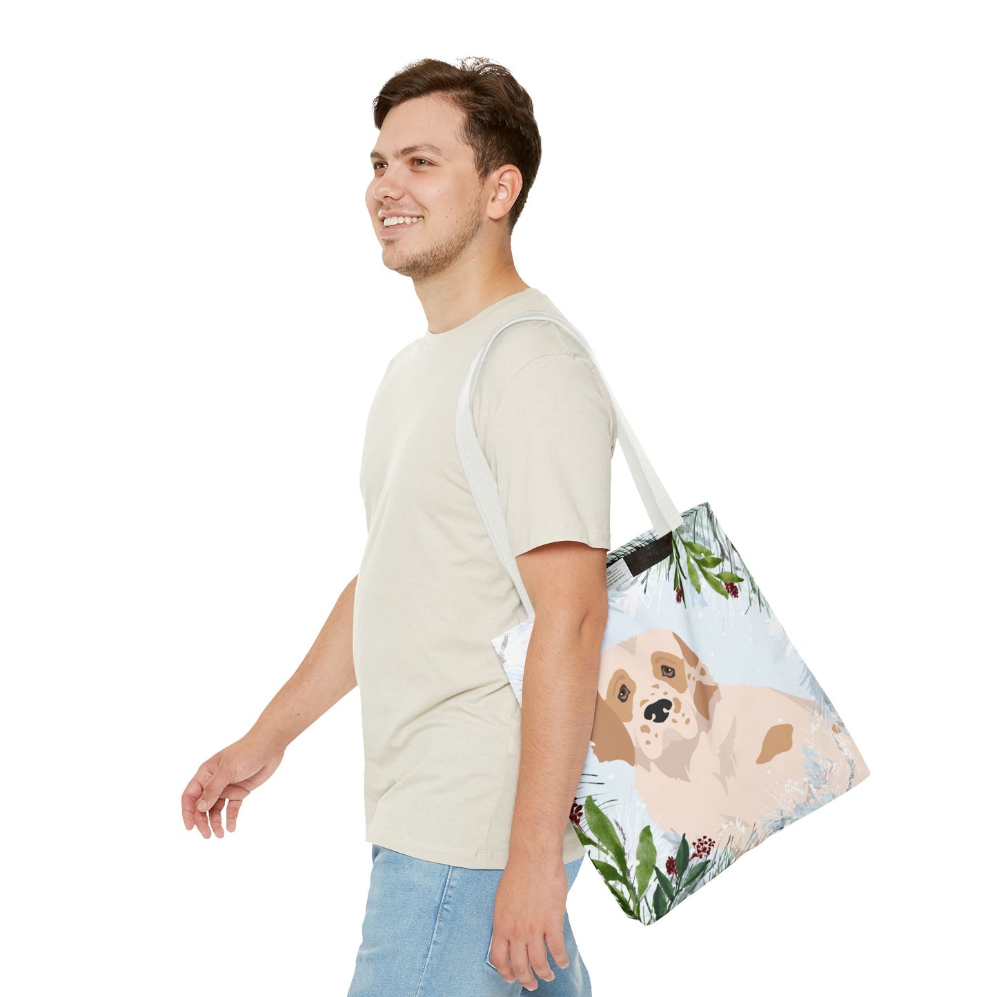Clumber Spaniel Dog Christmas Holiday Tote Bag 16x16