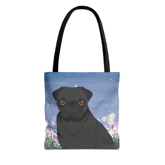 Pug Dog Tote Bag 13x13