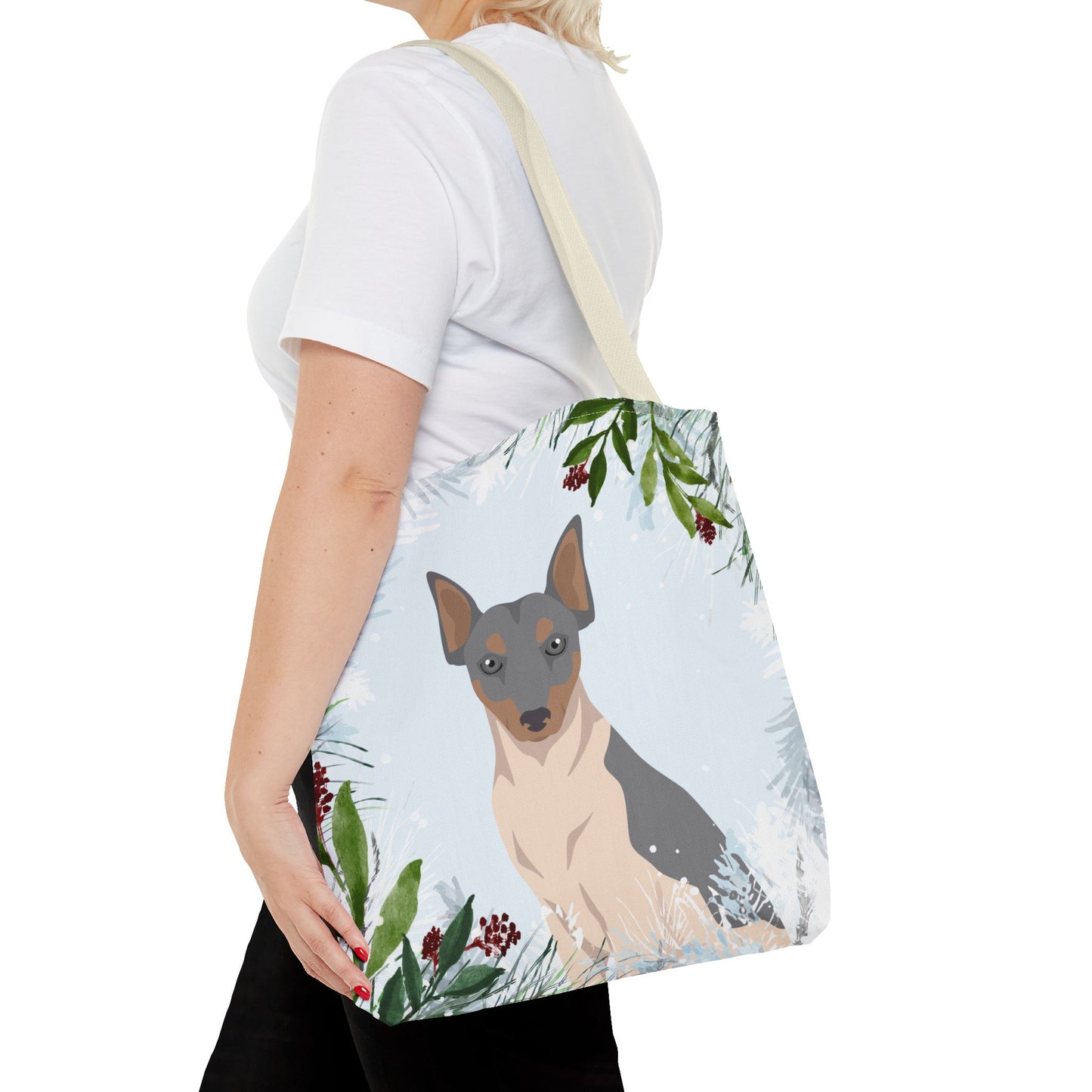 Brazillian Terrier Dog Christmas Holiday Tote Bag 16x16