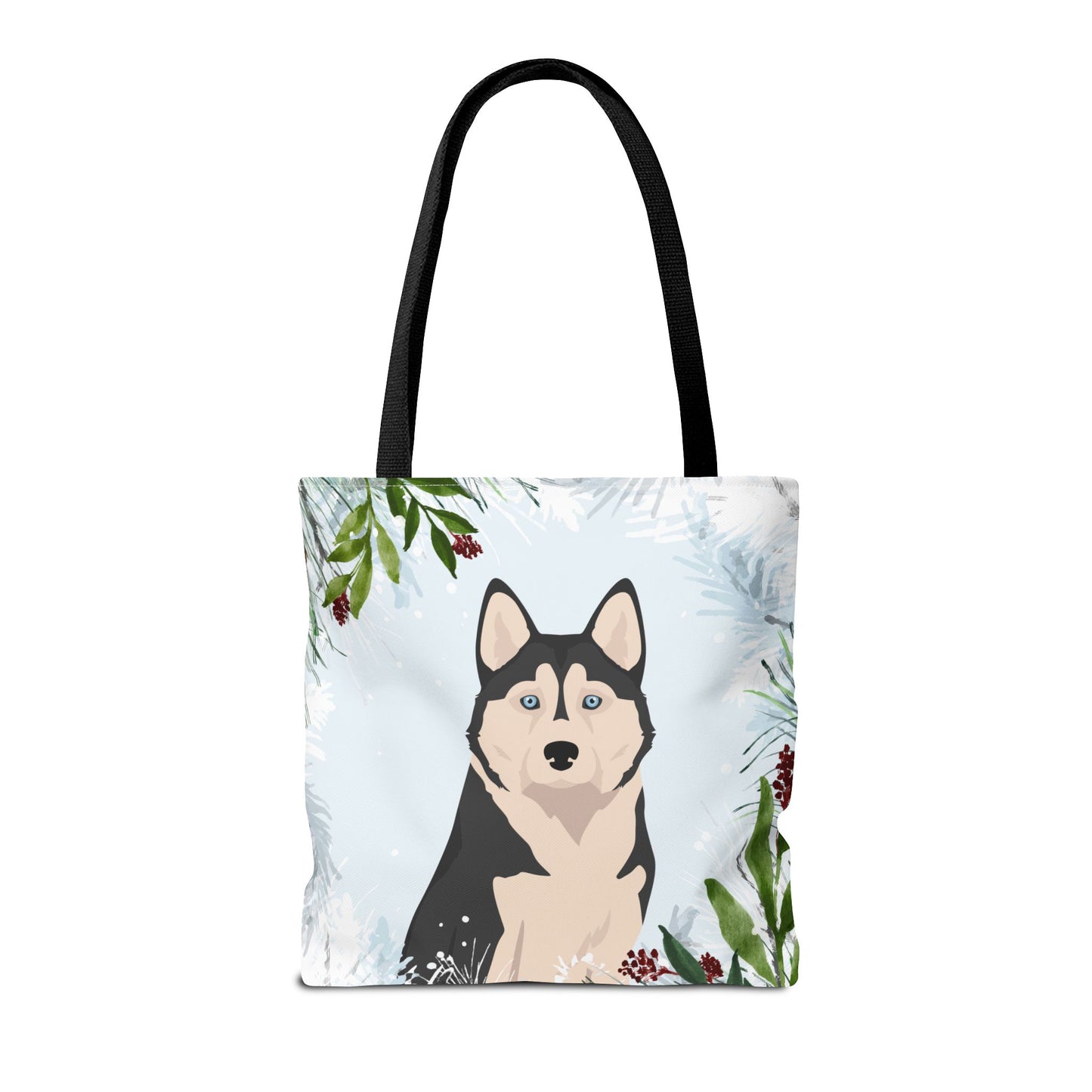 Alaskan Husky Dog Christmas Holiday Tote Bag 16x16