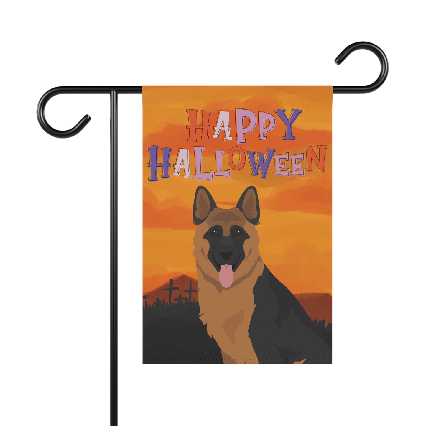 German Shepherd Dog Halloween Garden Flag