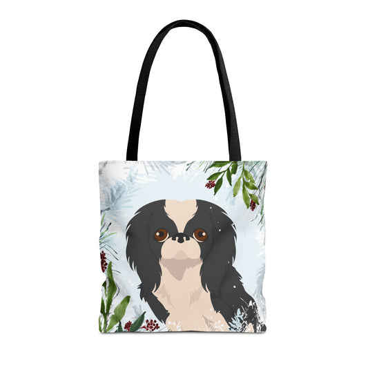 Japanese Chin Dog Christmas Holiday Tote Bag 16x16