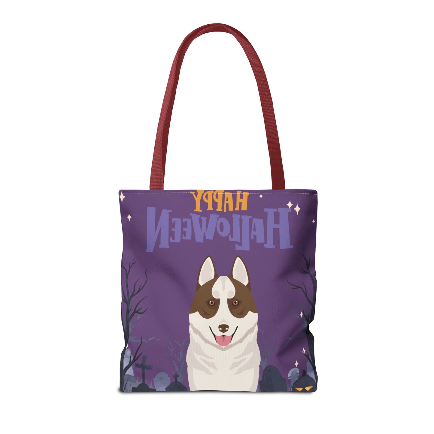 Siberian Husky Dog Happy Halloween Tote Bag 16x16