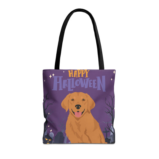 Golden Retriever Dog Happy Halloween Tote Bag 16x16