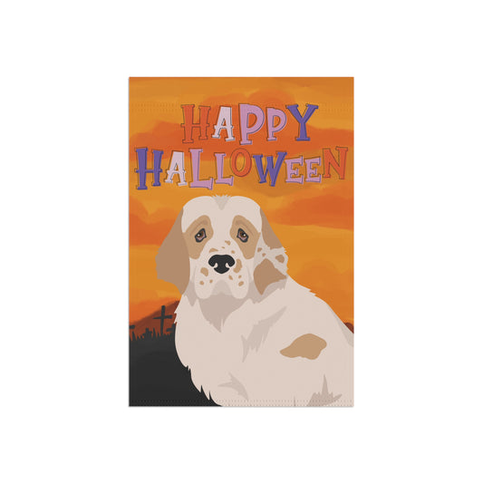 Clumber Spaniel Dog Halloween Garden Flag