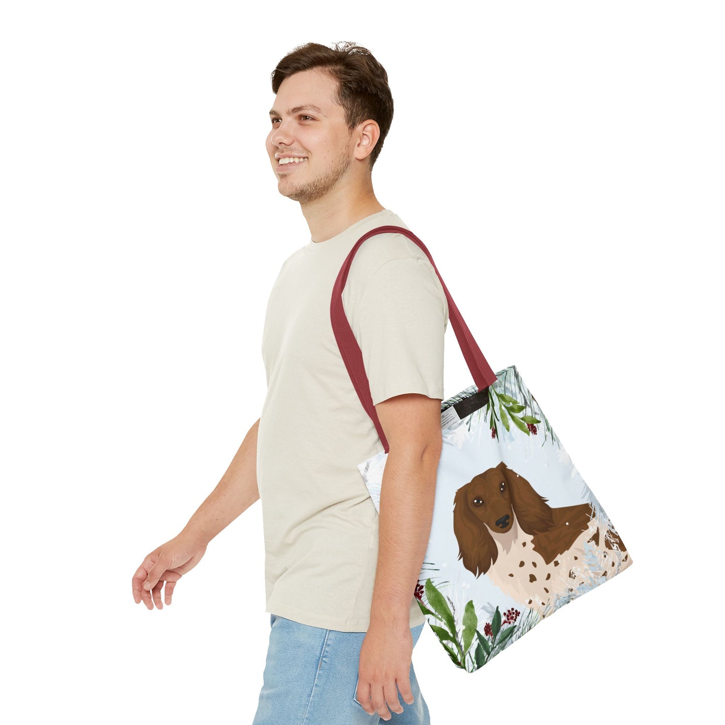 Dachshund Dog Christmas Holiday Tote Bag 16x16