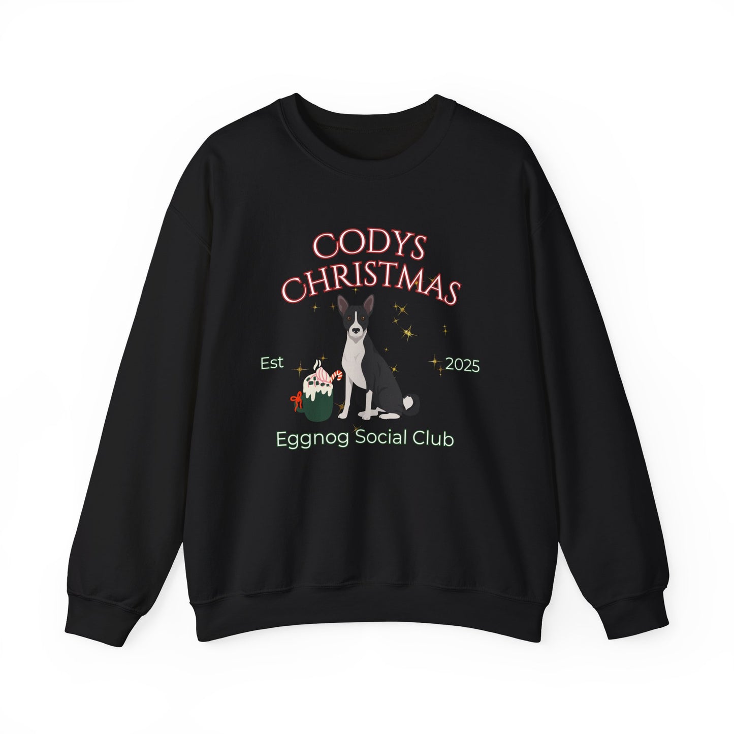 Basenji Dog Christmas Social Club Unisex Heavy Blend Crewneck Sweatshirt Custom Name