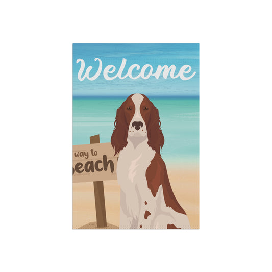 Irish Red and White Setter Dog Garden Flag