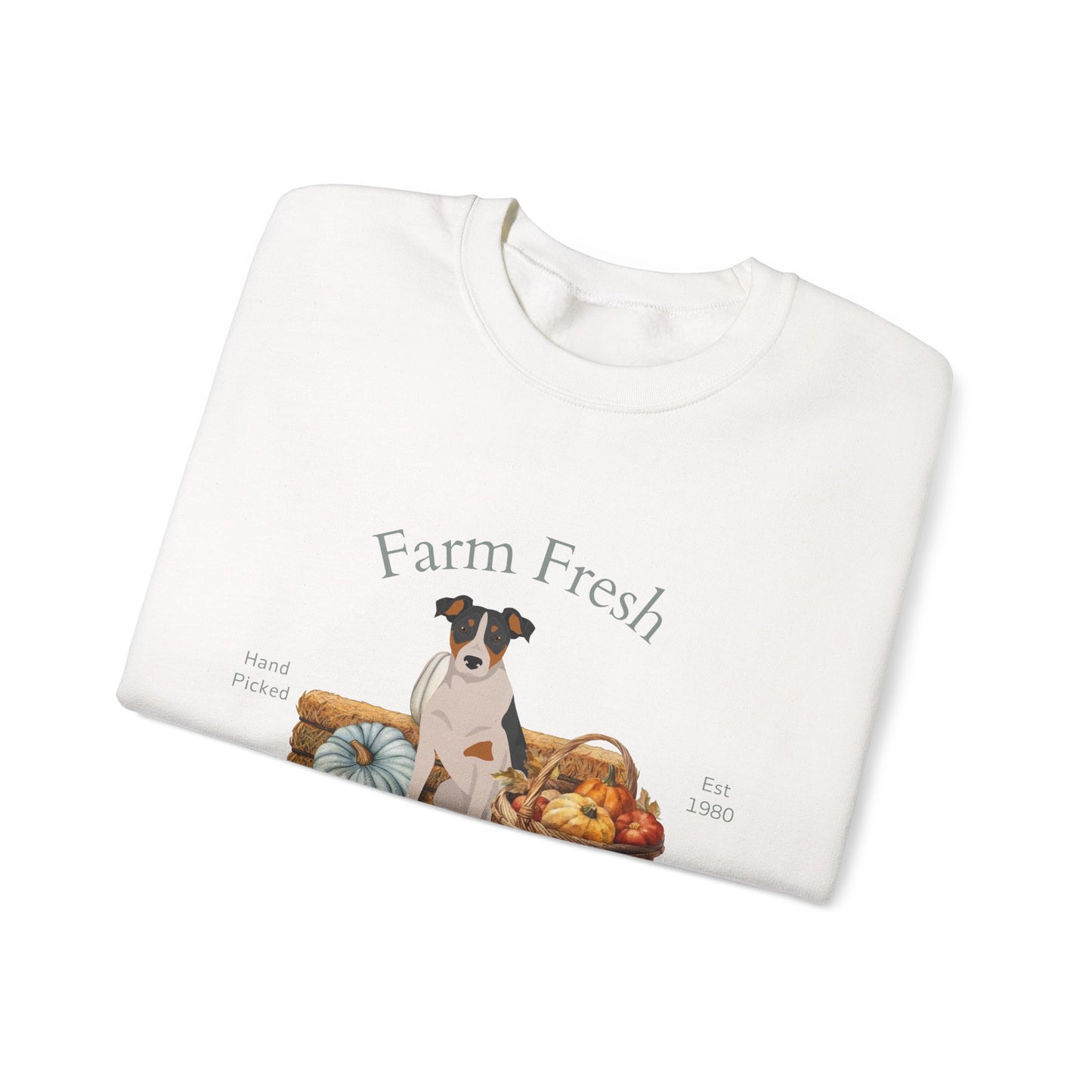 Parson Russell Terrier Dog Fall Farm Fresh Unisex Heavy Blend Crewneck Sweatshirt