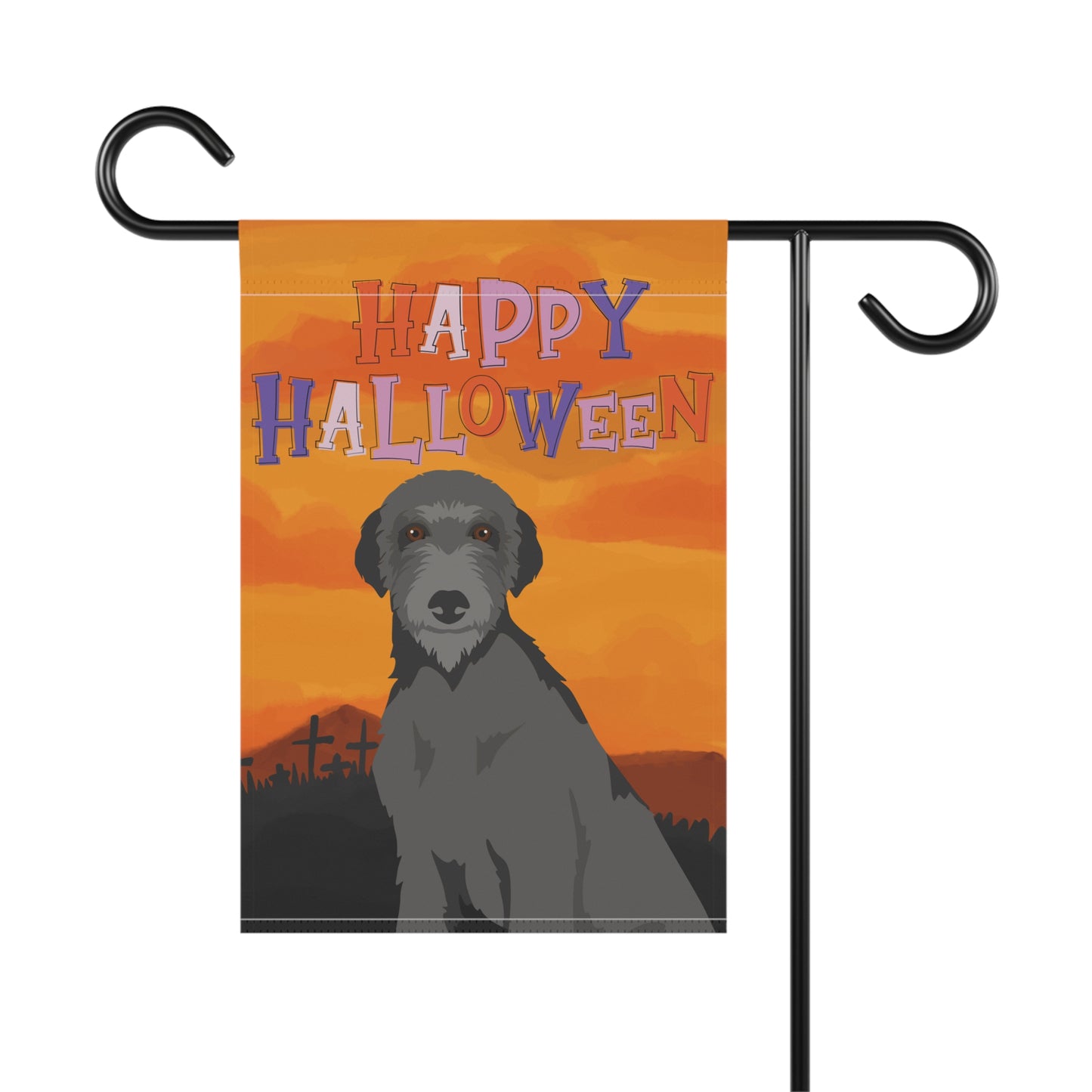 Scottish Deerhound Dog Halloween Garden Flag