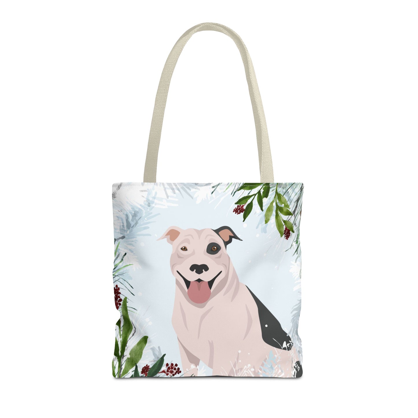 Pit Bull Dog Christmas Holiday Tote Bag 16x16