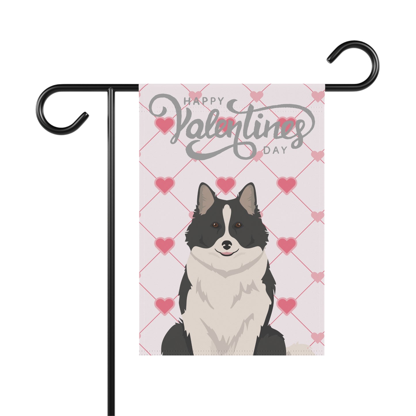 Icelandic Sheepdog Dog Valentines Day Garden Flag