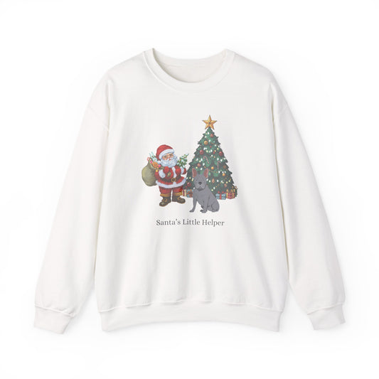 French Bulldog Dog Santa's Little Helper Unisex Heavy Blend Crewneck Sweatshirt