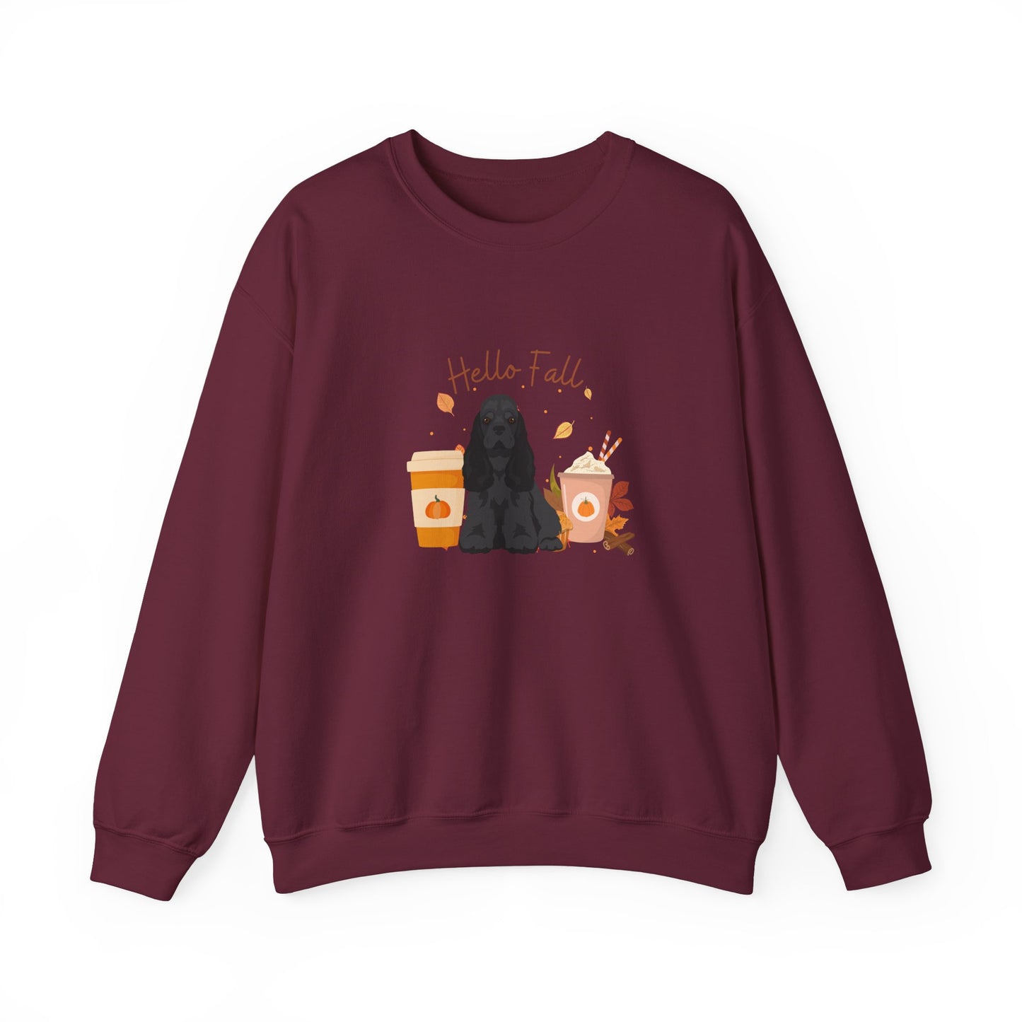 Cocker Spaniel Dog Fall Unisex Heavy Blend Crewneck Sweatshirt