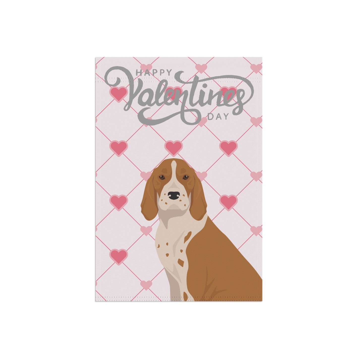 American English Coonhound Dog Valentines Day Garden Flag