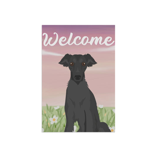 Silken Windhound Dog Welcome Garden Flag