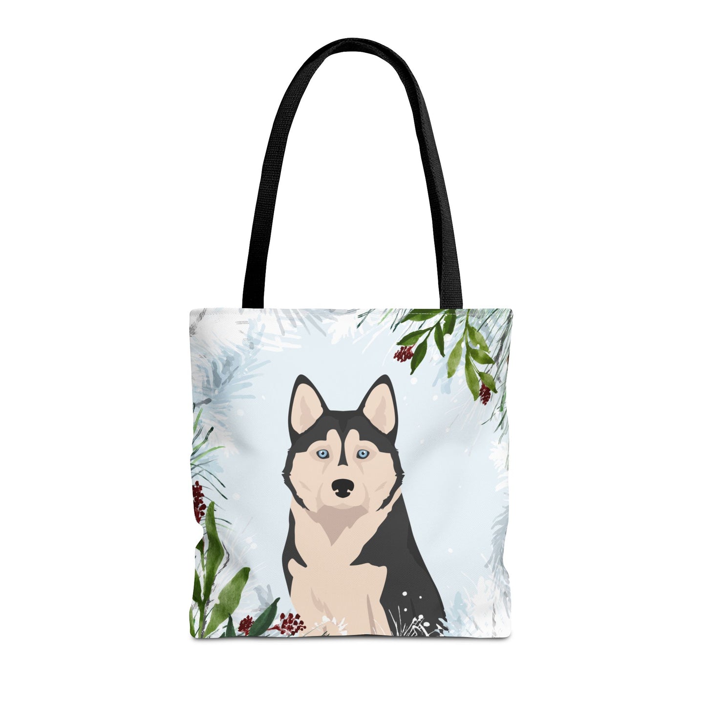 Alaskan Husky Dog Christmas Holiday Tote Bag 16x16