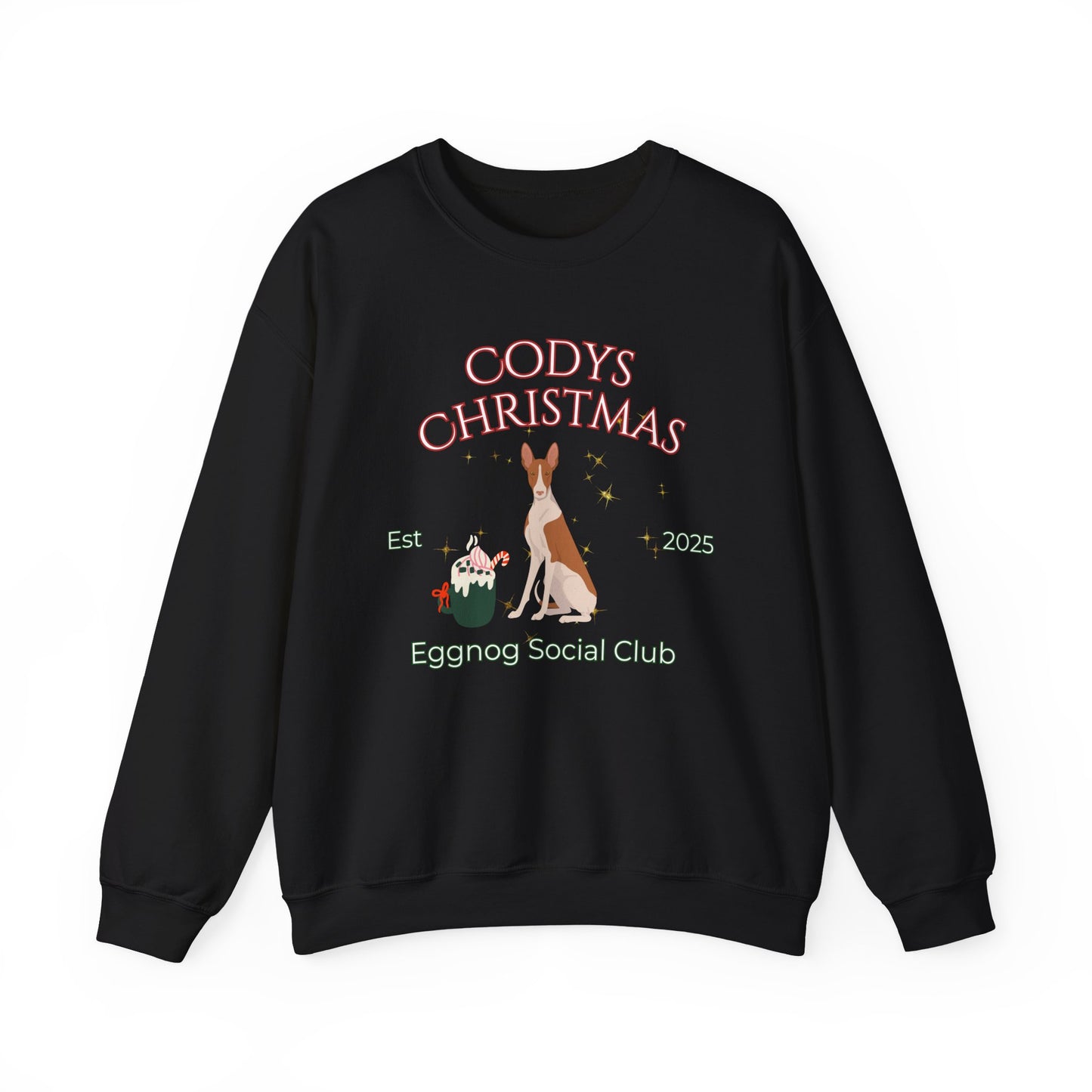 Ibizan Hound Dog Christmas Social Club Unisex Heavy Blend Crewneck Sweatshirt Custom Name