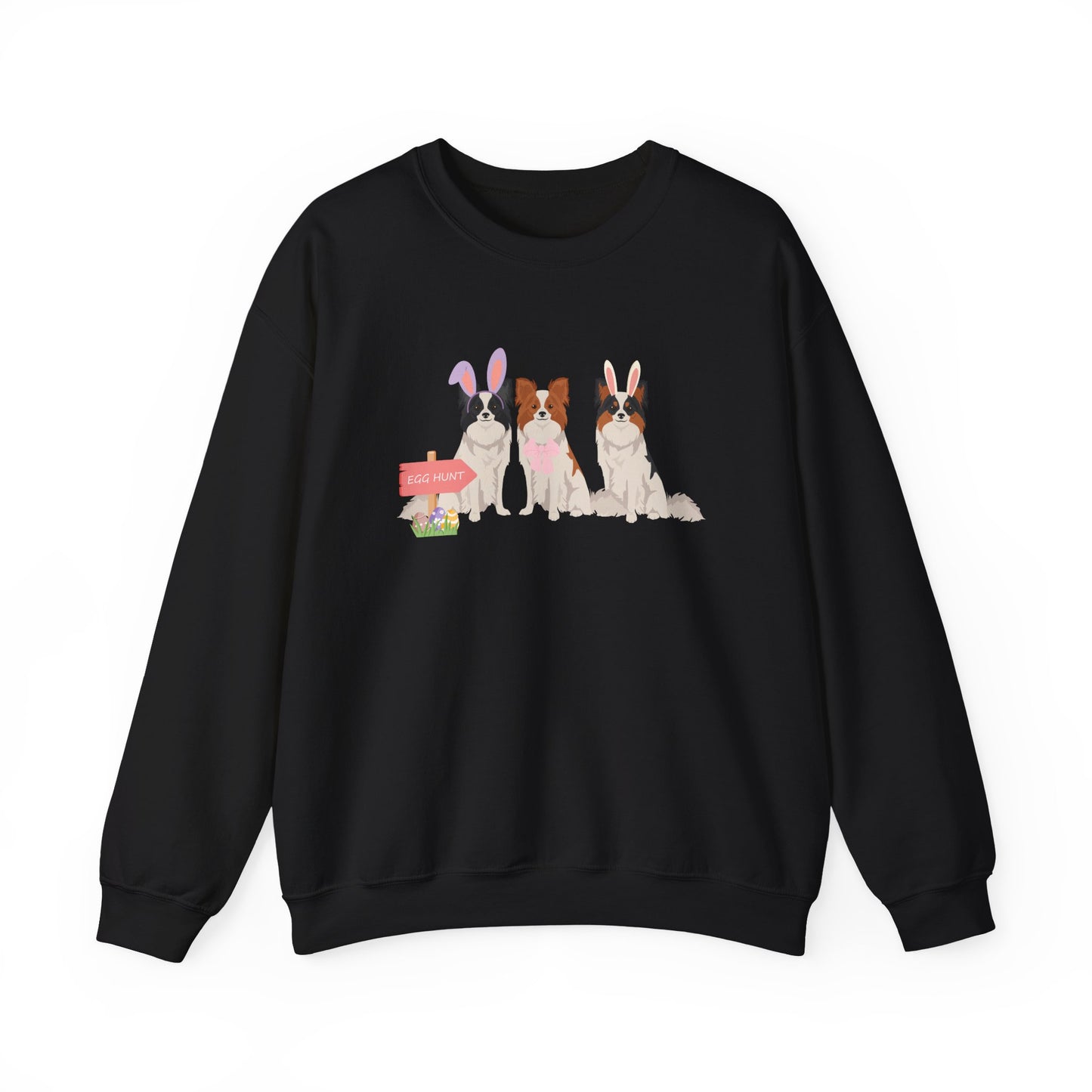 Papillon Dog Easter Unisex Heavy Blend Crewneck Sweatshirt, easter, Cute Dog Mom Gift