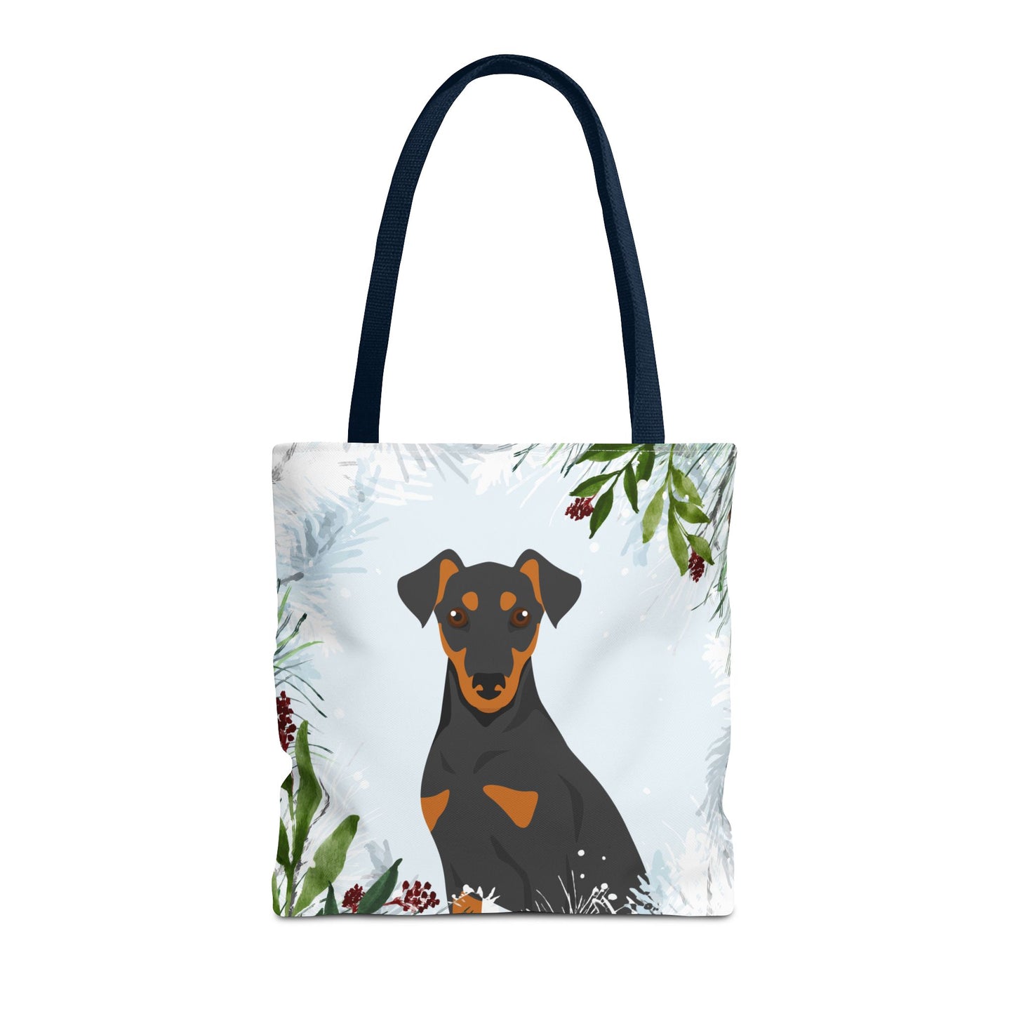 German Pinscher Dog Christmas Holiday Tote Bag 16x16