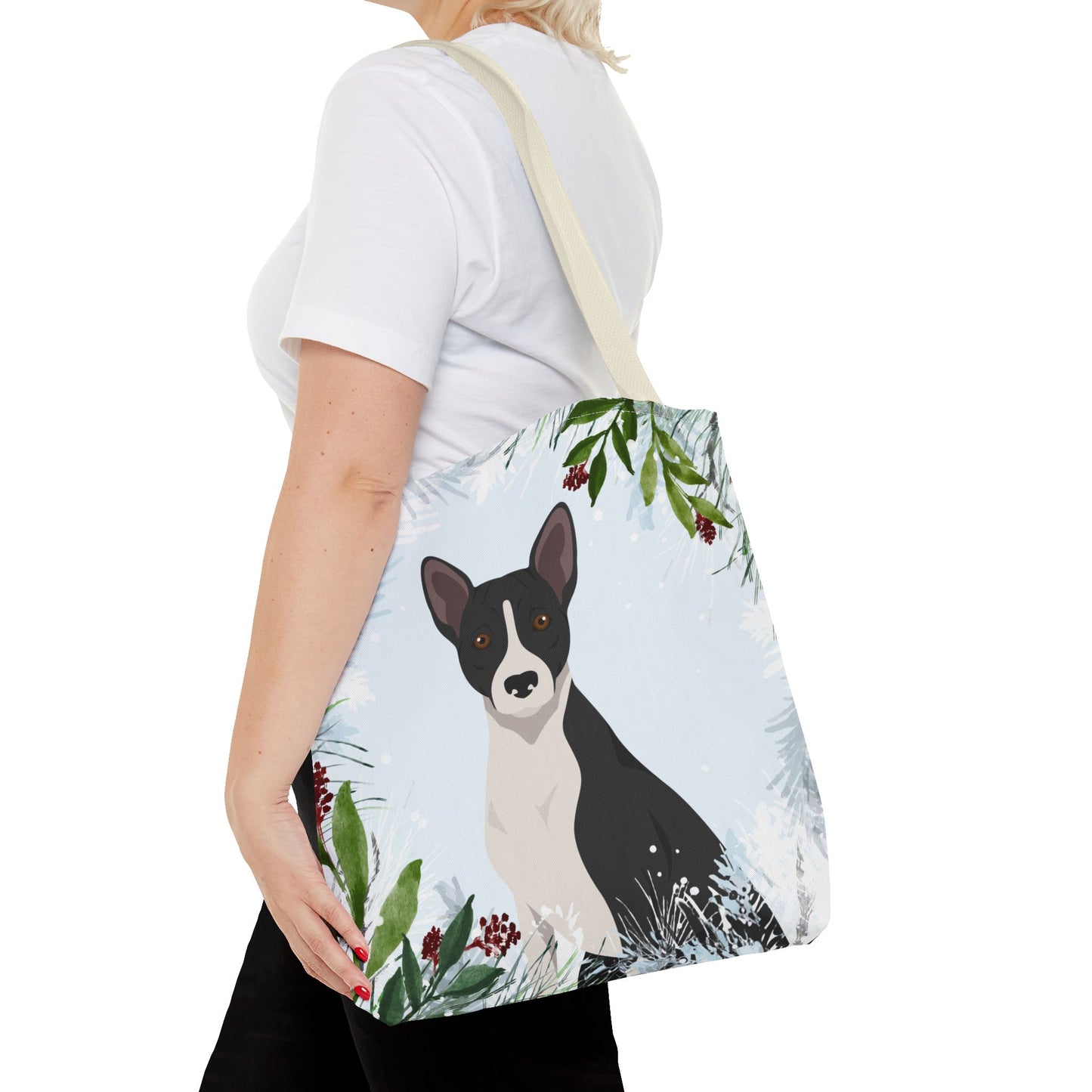 Basenji Dog Christmas Holiday Tote Bag 16x16
