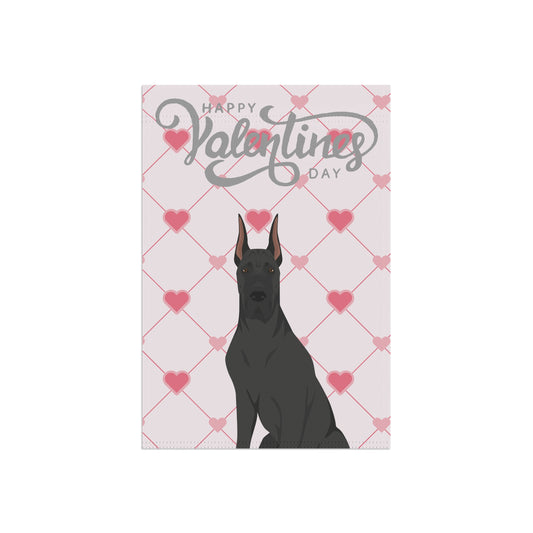 Great Dane Dog Valentines Day Garden Flag