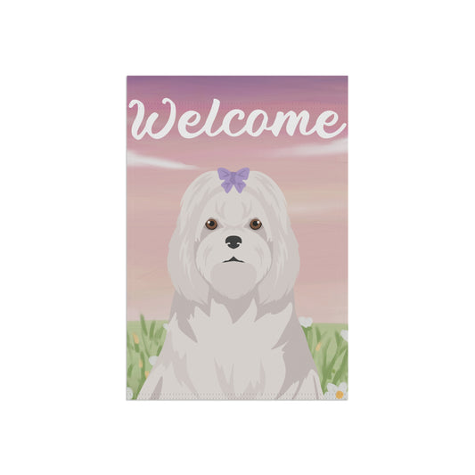 Maltses Dog Welcome Garden Flag