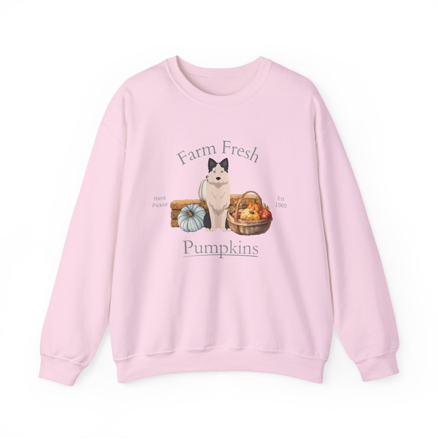 Yakutian Laika Dog Fall Farm Fresh Unisex Heavy Blend Crewneck Sweatshirt