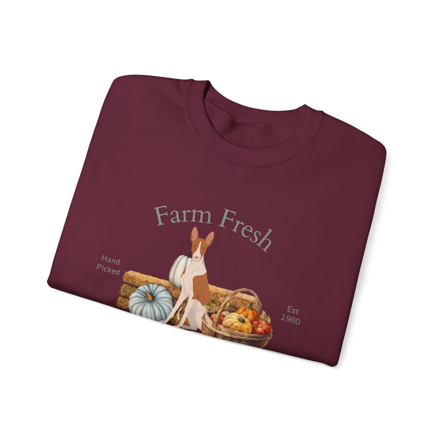 Ibizan Hound Dog Fall Farm Fresh Unisex Heavy Blend Crewneck Sweatshirt