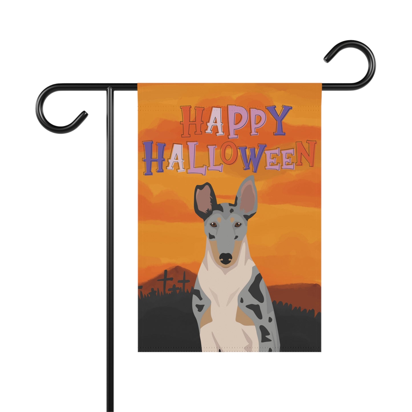 Smooth Collie Dog Halloween Garden Flag
