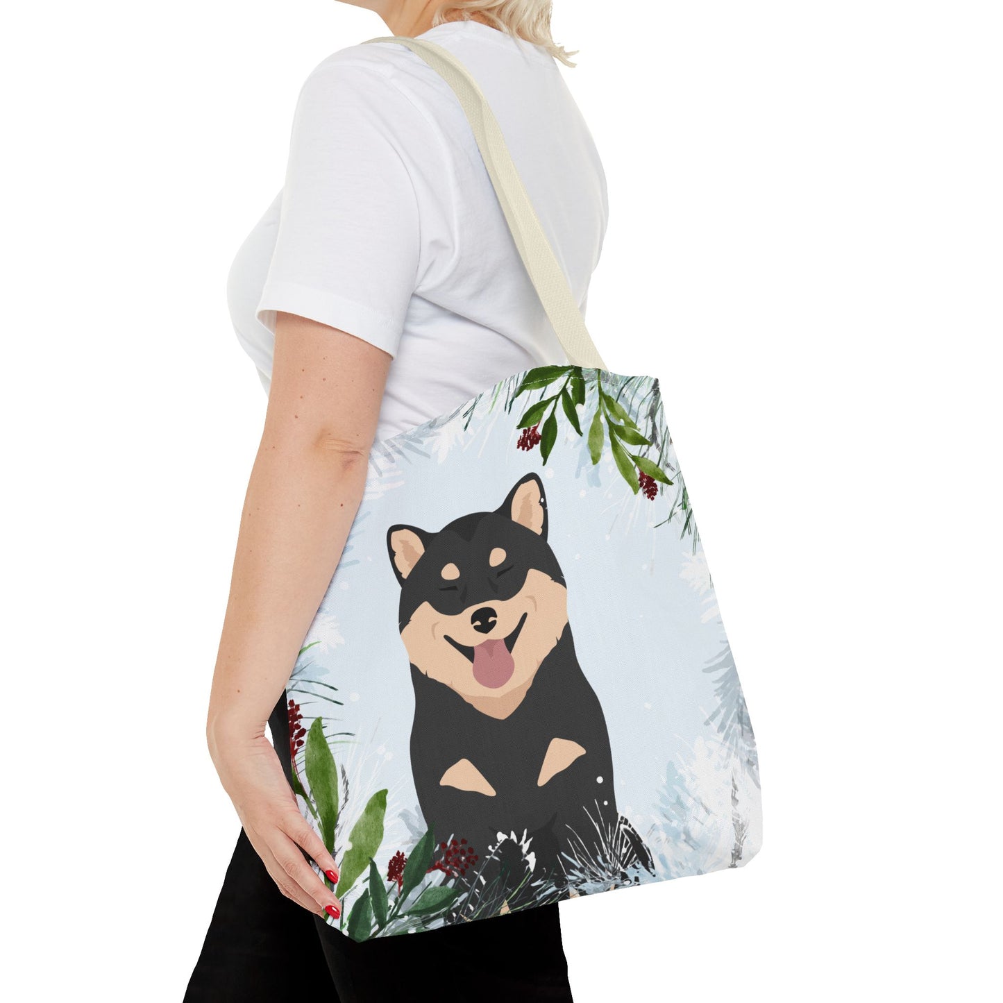 Shiba Inu Dog Christmas Holiday Tote Bag 16x16