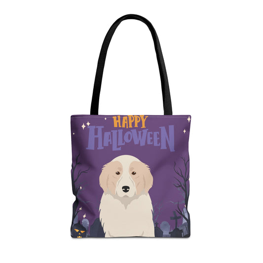 Great Pyrenees Dog Happy Halloween Tote Bag 16x16