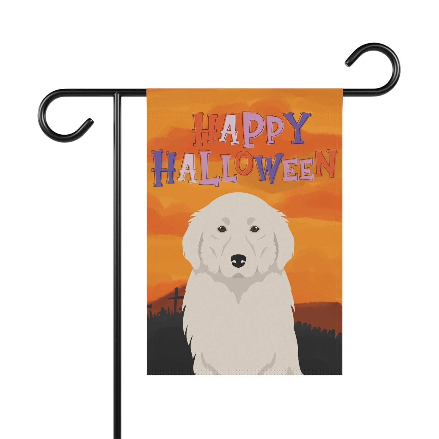 Great Pyrenees Dog Halloween Garden Flag