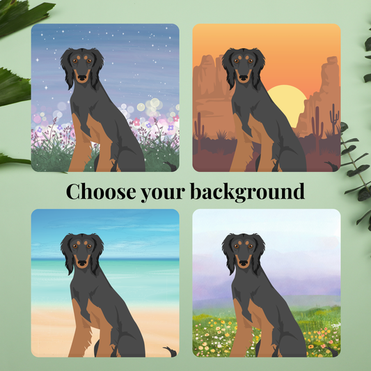 Saluki Dog set of 2 4x4 Coasters