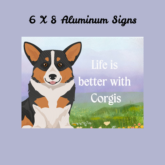 Pembroke Welsh Corgi Dog 6x8 Sign