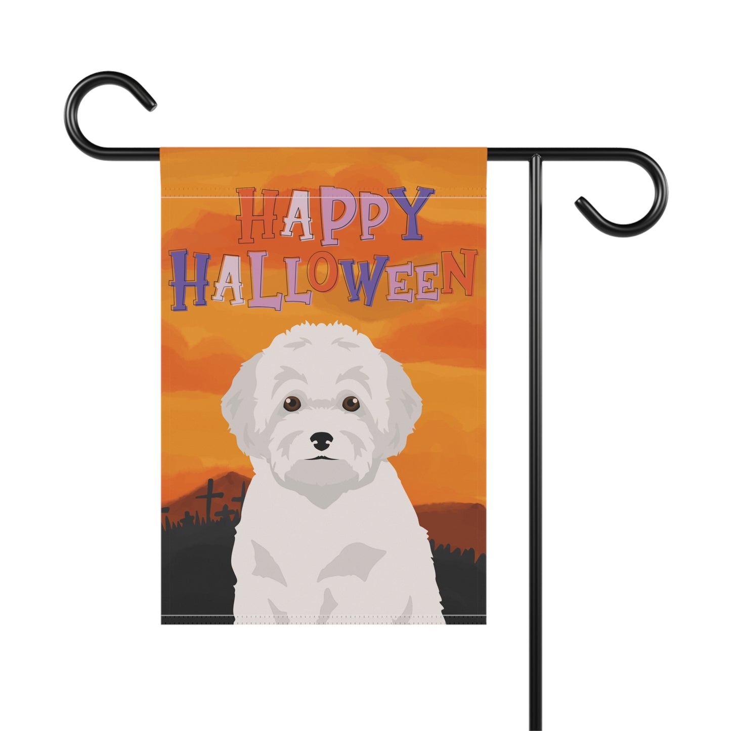 Toy Poodle Dog Halloween Garden Flag