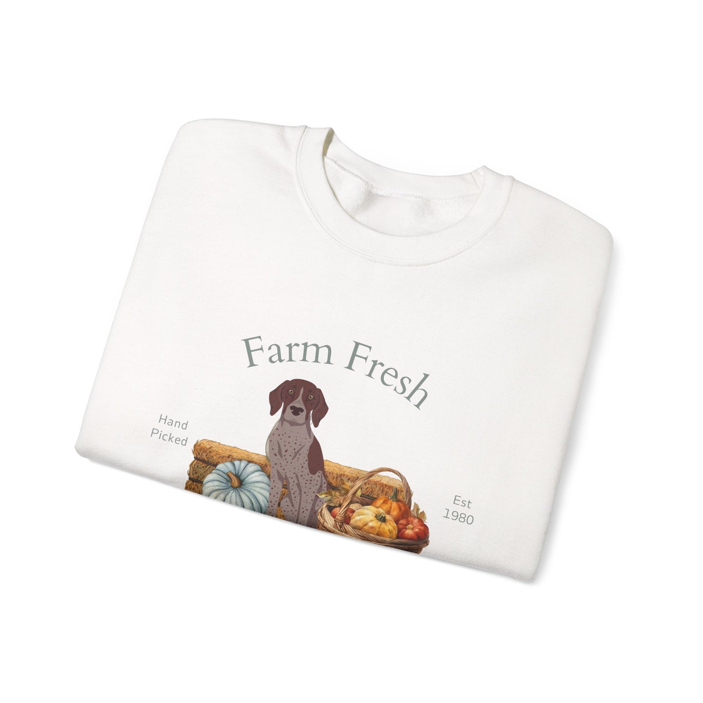 German Shorthaired Pointer Dog Fall Farm Fresh Unisex Heavy Blend Crewneck Sweatshirt