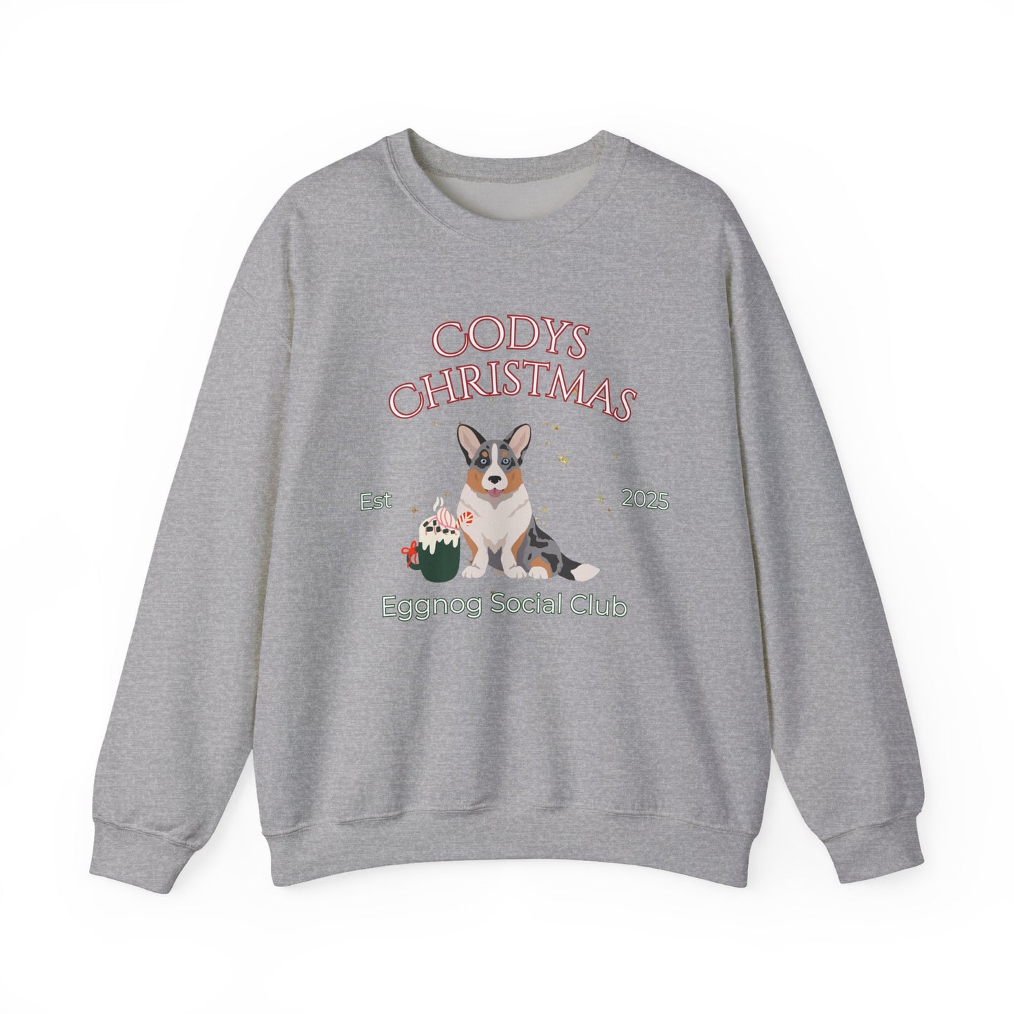 Cardigan Welsh Corgi Dog Christmas Social Club Unisex Heavy Blend Crewneck Sweatshirt Custom Name