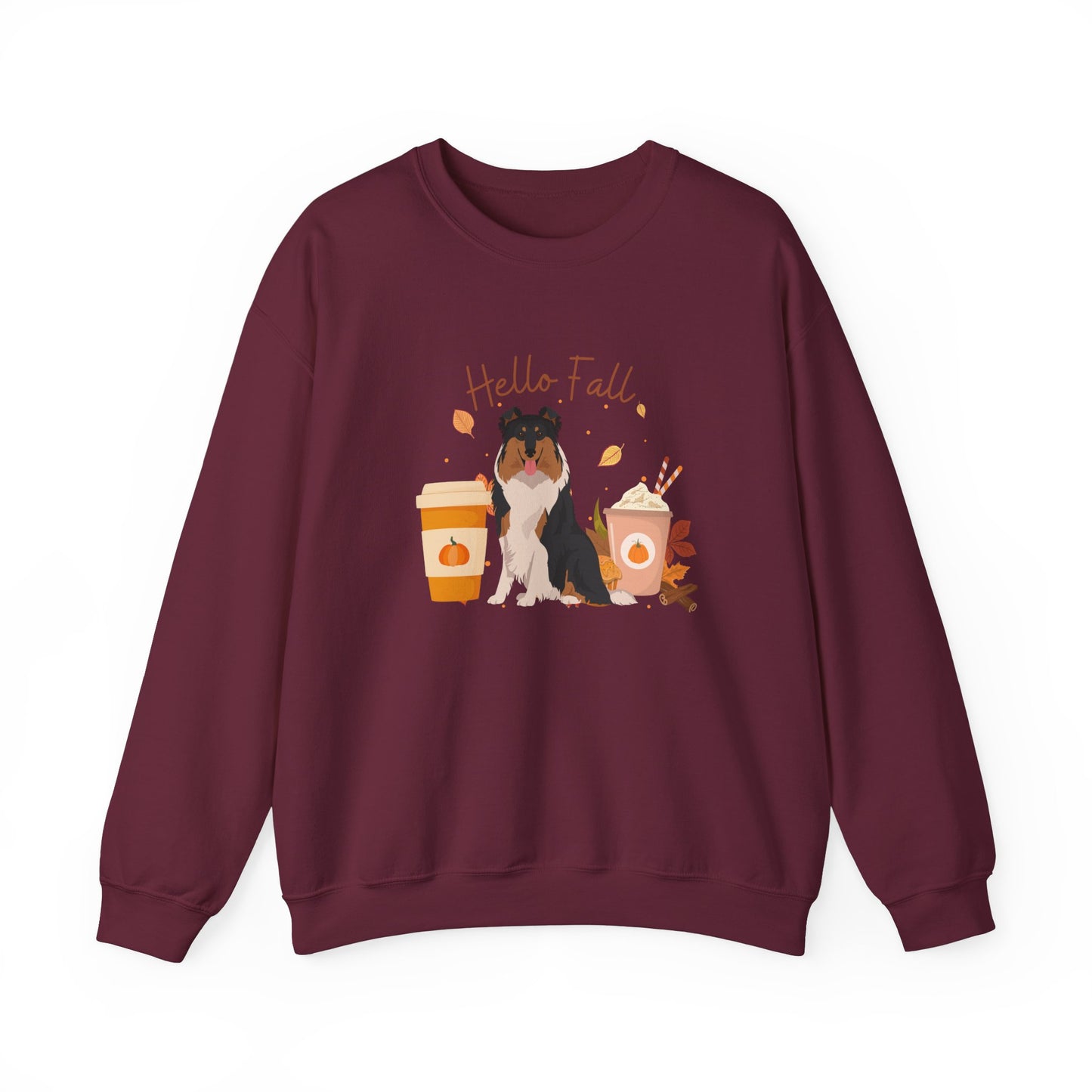 Rough Collie Dog Fall Halloween Unisex Heavy Blend Crewneck Sweatshirt