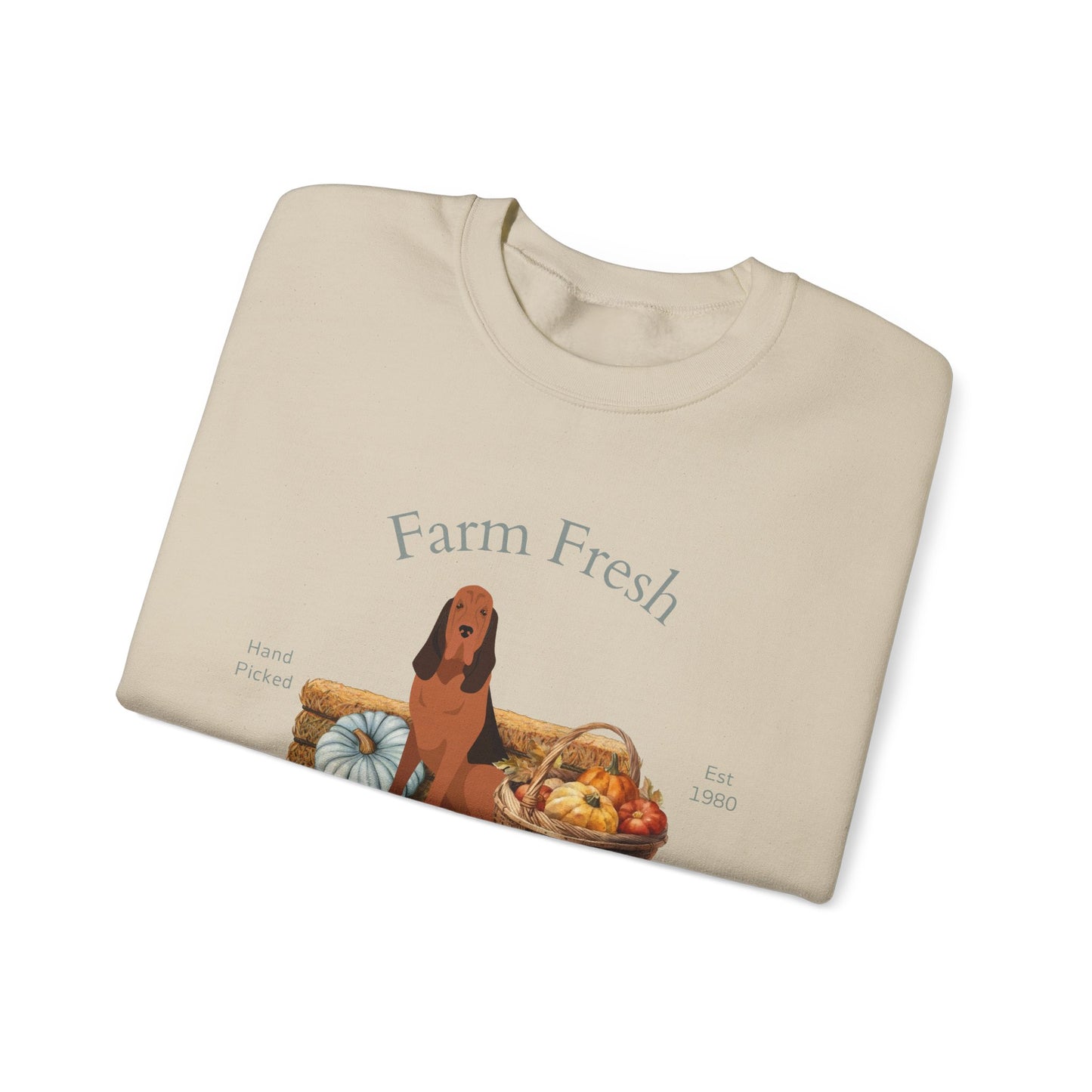Bloodhound Dog Fall Farm Fresh Unisex Heavy Blend Crewneck Sweatshirt