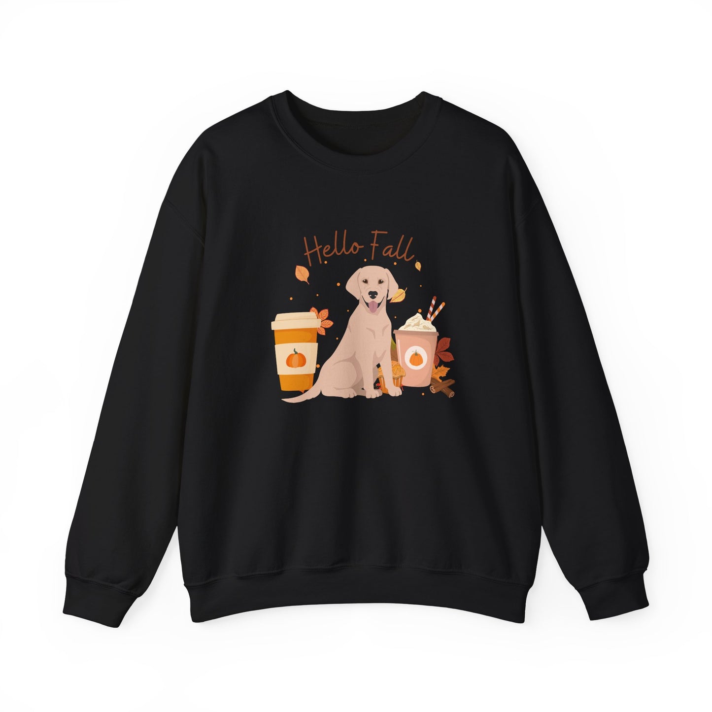 Yellow Labrador Retriever Dog Fall Halloween Unisex Heavy Blend Crewneck Sweatshirt