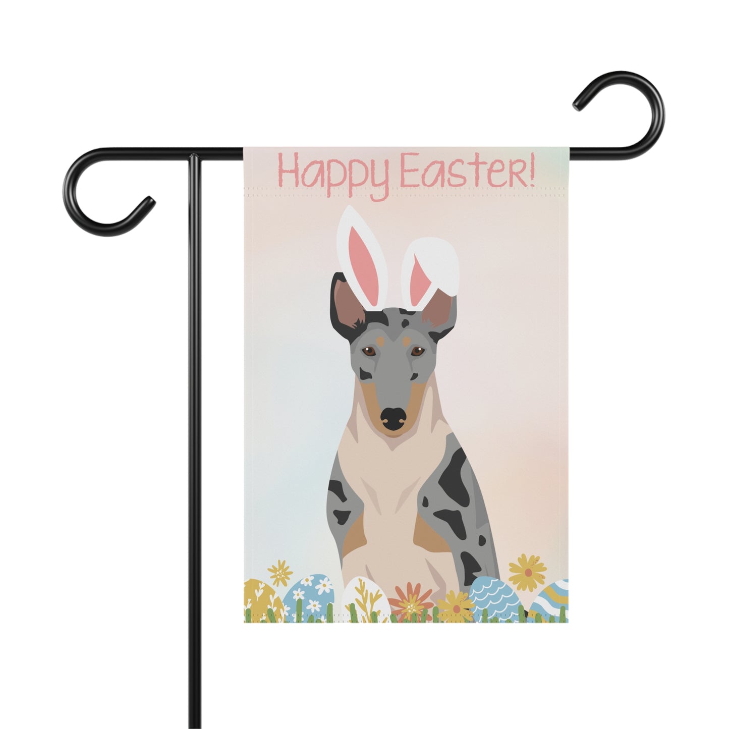 Smooth Collie Dog Happy Easter Garden Flag