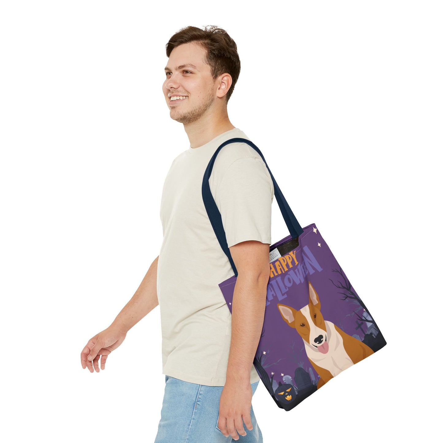 Bull Terrier Dog Happy Halloween Tote Bag 16x16
