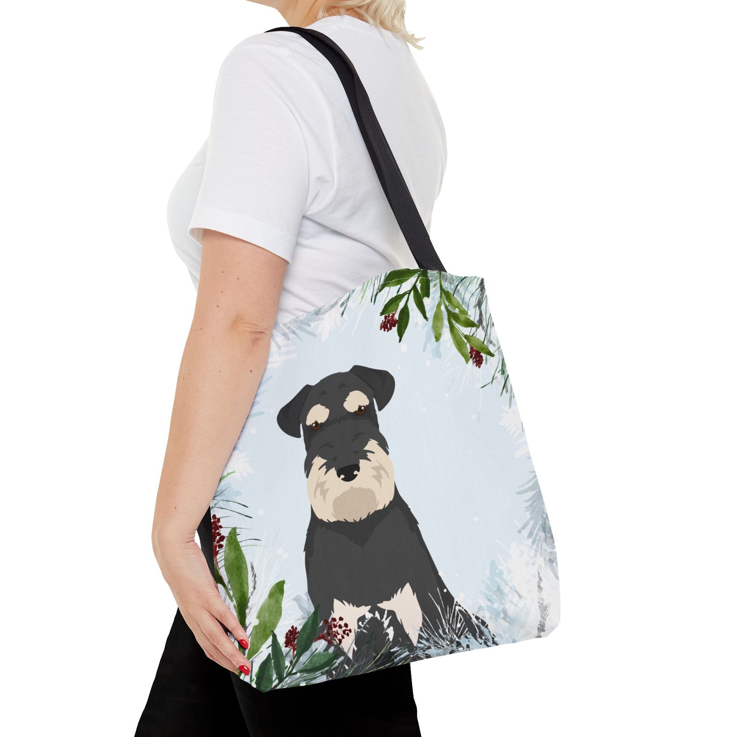 Schnauzer Dog Christmas Holiday Tote Bag 16x16