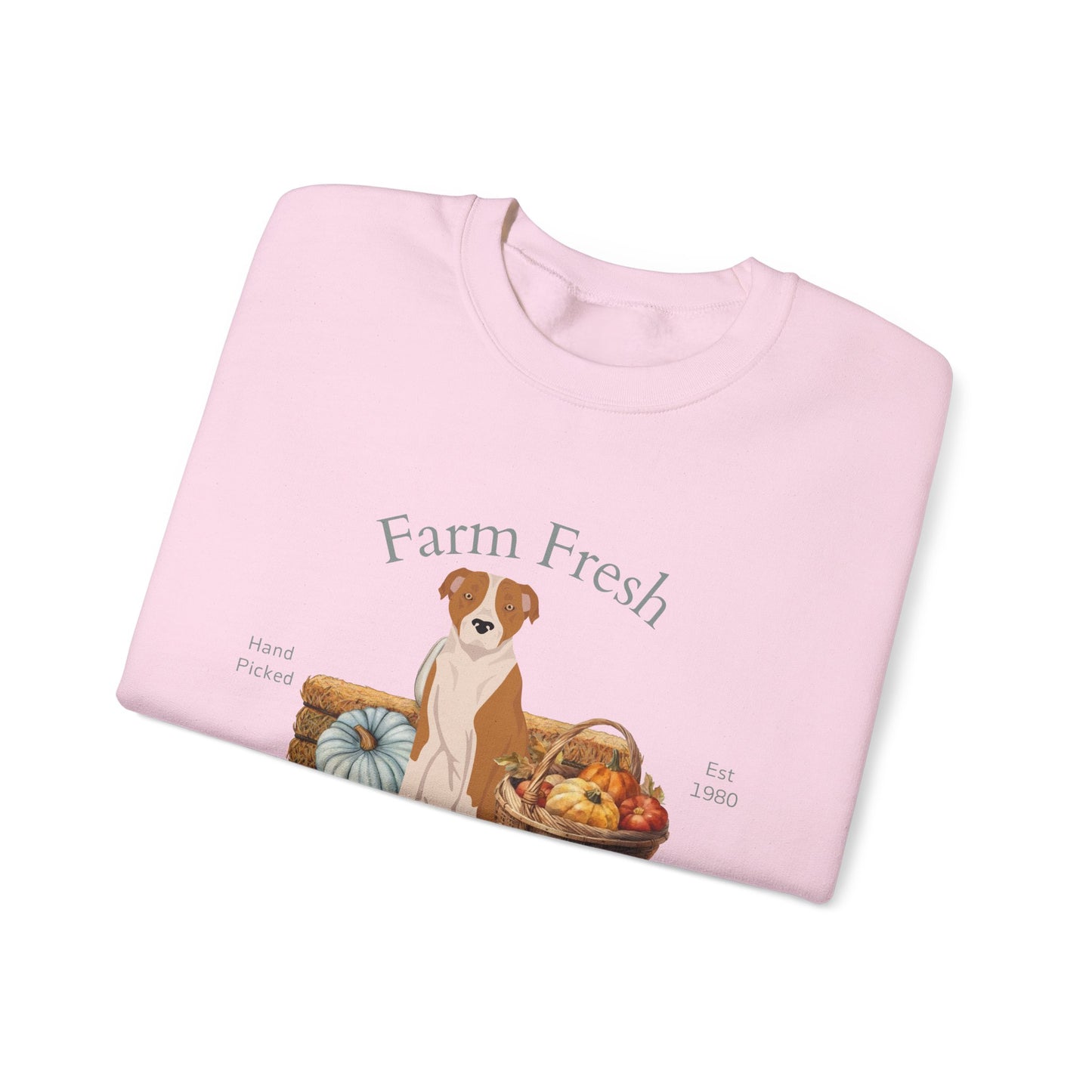 American Staffordshire Terrier Dog Fall Farm Fresh Unisex Heavy Blend Crewneck Sweatshirt