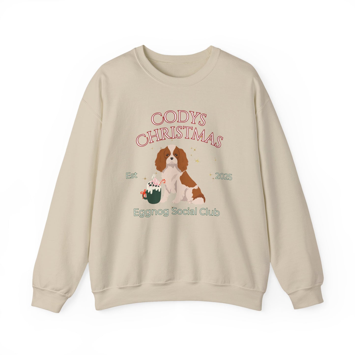Cavalier King Charles Spaniel Dog Christmas Social Club Unisex Heavy Blend Crewneck Sweatshirt Custom Name