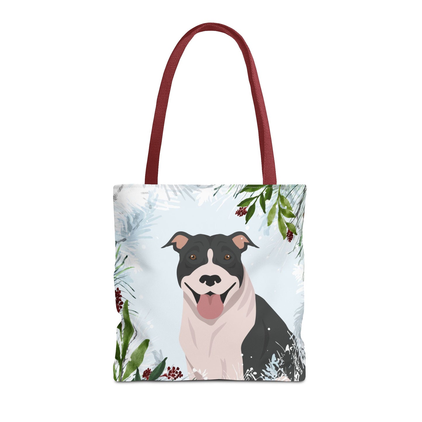 Pit Bull Dog Christmas Holiday Tote Bag 16x16